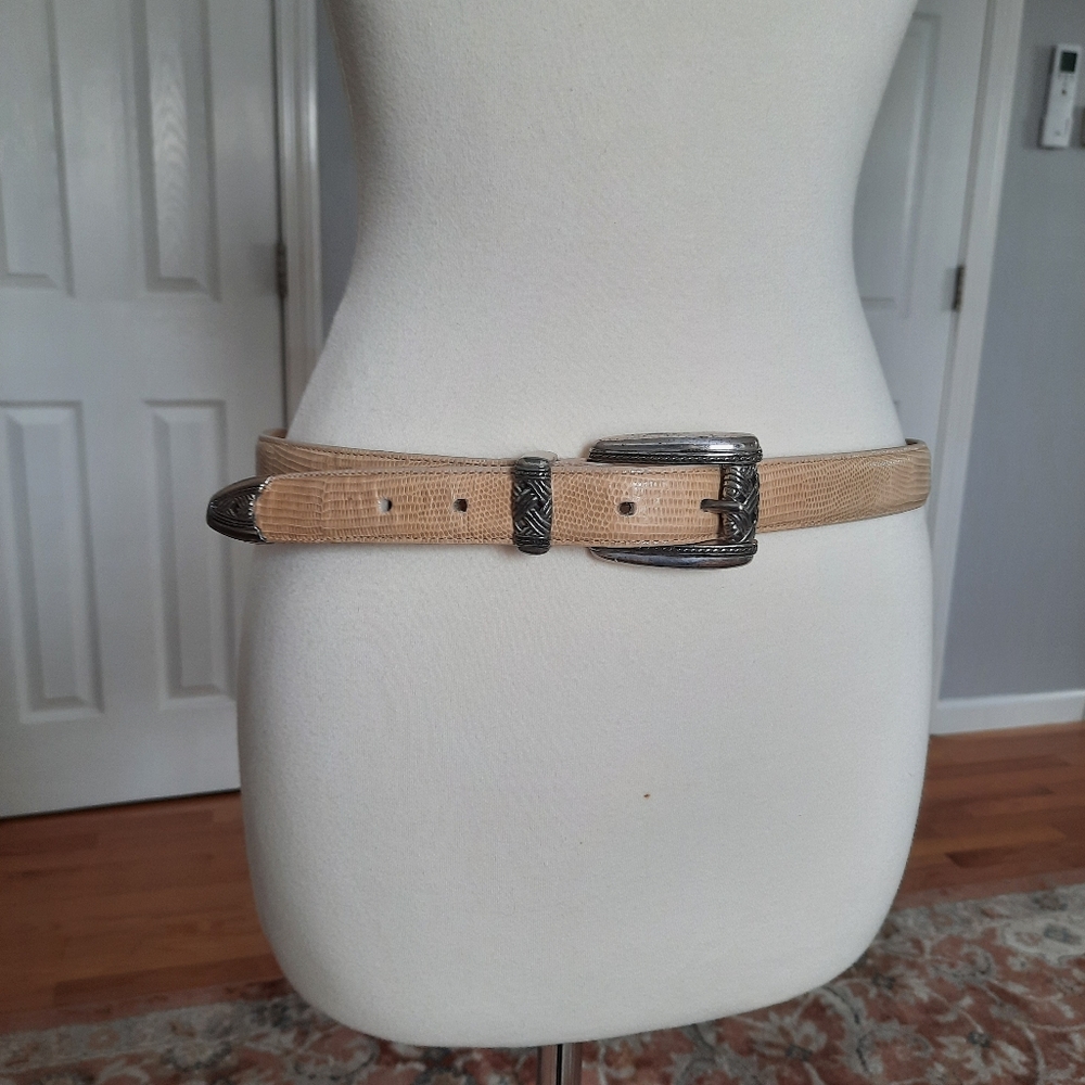 Brighton crocodile embossed leather belt